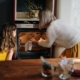 woman using the oven