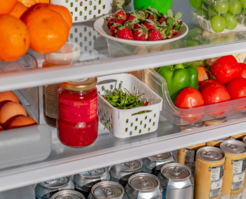 assorted food in the refrigerator